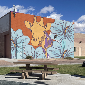 School Wall Mural Giraffe Art
